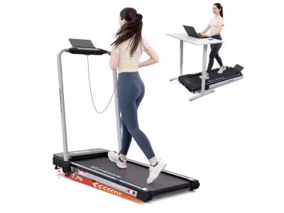 Tapis de Course Pliable et Inclinable à 7.7%,1400W,WP3,1-12km/h.APP.Bluetooth