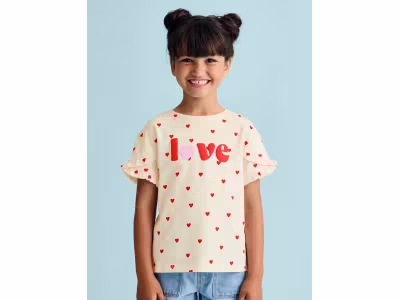 Tee-shirt fantaisie fille manches courtes