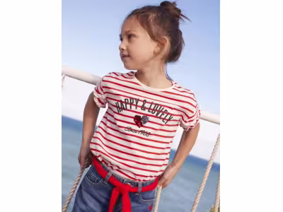 Tee-shirt fantaisie fille manches courtes