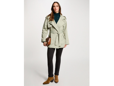 Trench court fluide vert clair