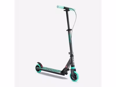 Trottinette enfant mid5 avec frein au guidon et suspension gris & vert