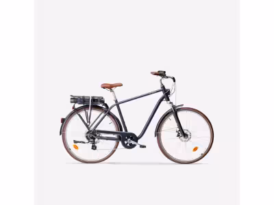 VELO DE VILLE ELECTRIQUE ELOPS 900 CADRE HAUT BLEU MARINE