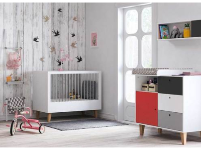 Chambre DUO CONCEPT lit 70x140+commode Rouge - VOX