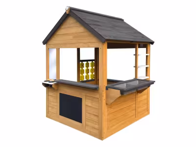 AXI Lynn Maisonnette en bois, marron/anthracite, cuisine pour enfants