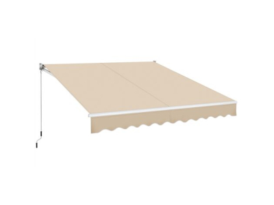  Auvent Fixer au Mur Rétractable Réglable 300 x 250 cm Beige