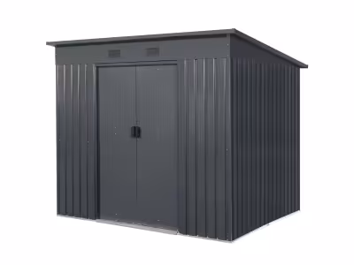 Abri de jardin GoodHome Basic en métal coloris gris 4,59 m²