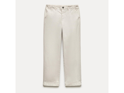    Pantalon - forme chino - 100% coton - blanc