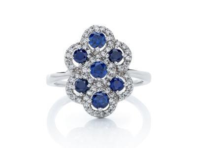 Bague argent 925 saphirs imitations zirconia