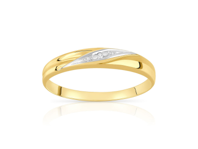 Bague or 375 2 tons diamant