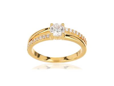Bague plaqué or zirconias