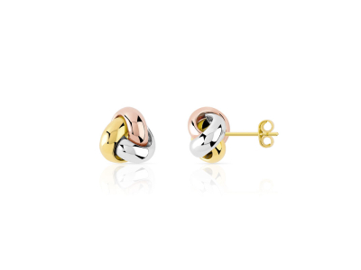 Boucles d'oreilles or 375 3 tons noeuds