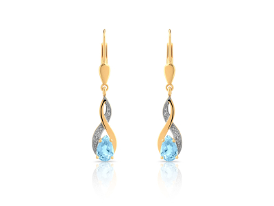 Boucles d'oreilles or 750 2 tons dormeuses 