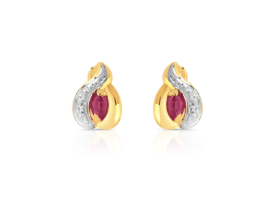 Boucles d'oreilles or 750 2 tons rubis