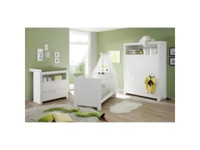 Chambre bébé Trio : Lit 70 x 140 cm + Commode à langer + Armoire