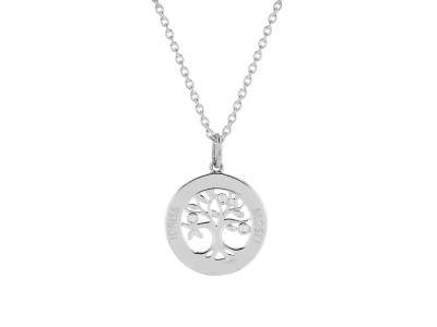 Collier argent 925 maille forçat et arbre de vie