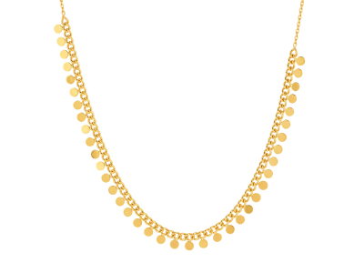 Collier plaqué or pampilles 42 cm