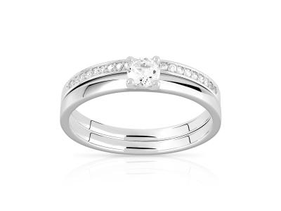 Duo alliance demi-tour solitaire argent