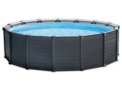 Piscine tubulaire Graphite INTEX, Diam.4.78 x H.1,24m