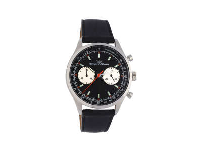 Montre Yonger et Bresson homme acier cuir noir