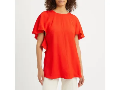 Victoria Beckham Top cocktail drapé rouge