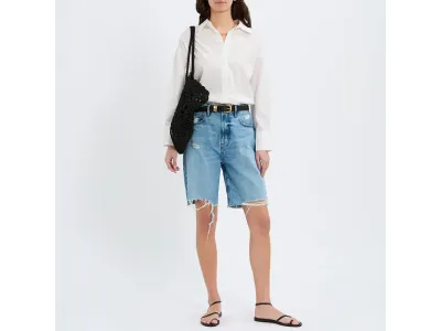 N°· Eleven Chemise En Coton Blanc À Ourlet Plongeant