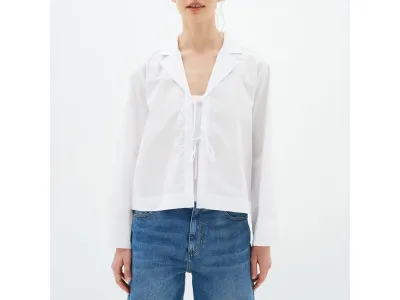Inwear Chemise En Coton Cropped Helvei Blanc