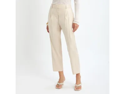 Reiss Pantalon En Lin Mélangé Shae Neutral