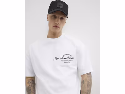 T-shirt blanc surdimensionné avec poche Ame Saint