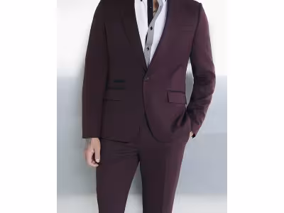 Veste de costume rouge slim fit
