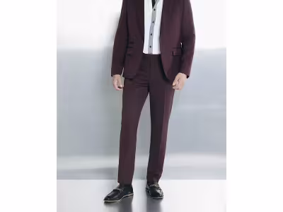Pantalon de costume slim rouge