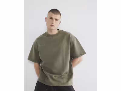T-shirt kaki oversize imprimé dos L'espoir