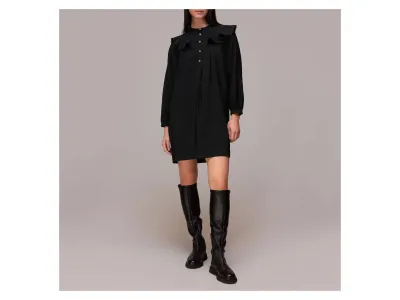 WHISTLES Mini Robe Noire À Volants Dara