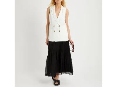 N°· Eleven Blazer Sans Manches En Lin Blanc