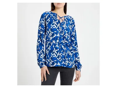 Crew Clothing Blouse Imprimée En Coton Bleu