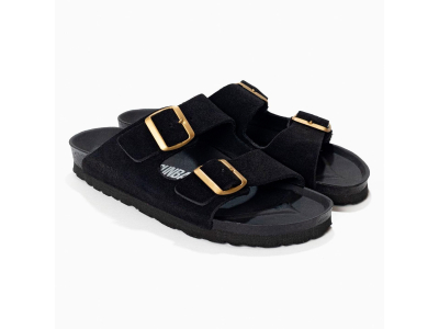 Bayton Sandales Trefle - cuir suédé - noir