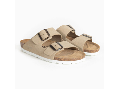Bayton Sandales Trefle - cuir suédé - beige
