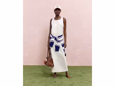 Robe longue à découpes crème