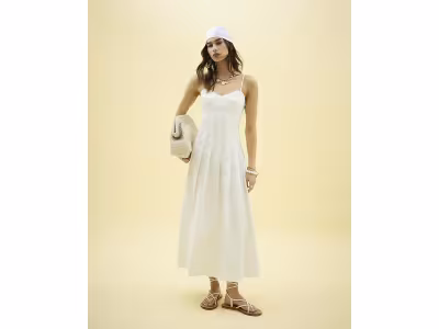 Robe mi-longue blanche