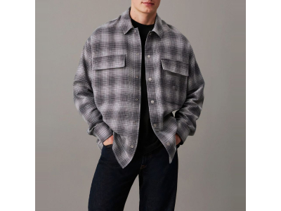 Calvin Klein Jeans - surchemise - forme oversize - gris