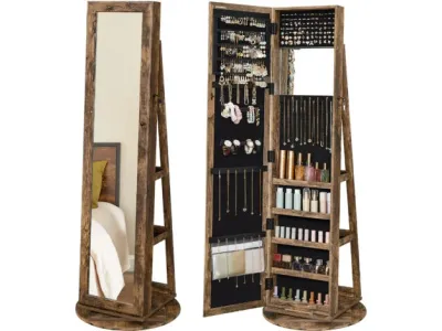 Armoire à bijoux pivotante à 360°