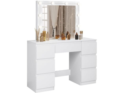 Coiffeuse avec Miroir LED 110x39, 5x140,5cm