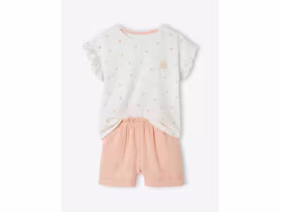 Ensemble t-shirt et short en gaze de coton 