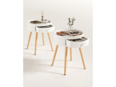 Lot de 2 Table de Chevet 38x38x45,5cm