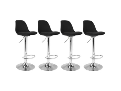 Lot de 4 tabourets de bar KARL design noir