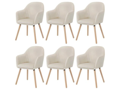 Lot de 6 Chaises de salle à manger en velours