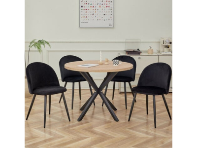 Wokaka Lot de 4 Chaise de salle à manger en velours