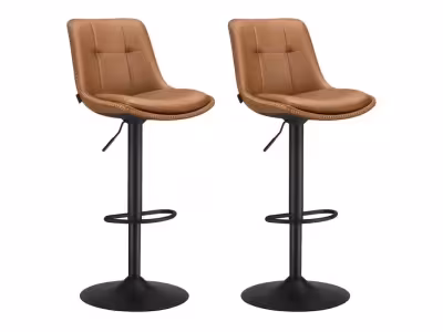 VASAGLE Tabourets De Bar, Lot De 2, Siège Pivotant à Hauteur Réglable