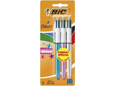 Stylo à bille 4 Colours Shine x3 BIC  