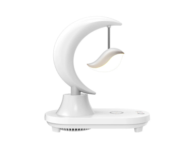 DAM. Lampe LED multicolore avec chargeur sans fil et haut-parleur Bluetooth. 25,9x13x24cm