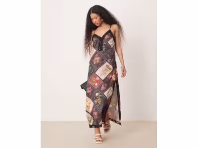  Robe longue et à imprimé patchwork
